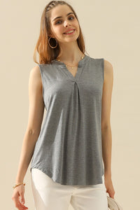 Thumbnail for Ninexis Full Size Notched Sleeveless Top