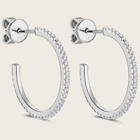 Thumbnail for Inlaid Moissanite 925 Sterling Silver C-Hoop Earrings