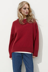 Thumbnail for Basic Bae Round Neck Dropped Shoulder Long Sleeve Sweater