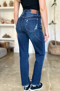 Thumbnail for Judy Blue Full Size High Waist Rigid Magic Heavy Destroy Straight Jeans