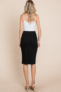 Thumbnail for BOMBOM Elastic Waist Pencil Skirt