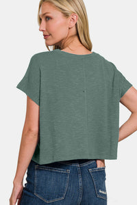 Thumbnail for Zenana Round Neck Short Sleeve Crop T-Shirt