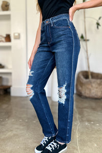 Thumbnail for Judy Blue Full Size High Waist Rigid Magic Heavy Destroy Straight Jeans