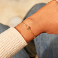 Thumbnail for Lotus Shape 18K Gold-Plated Bead Bracelet