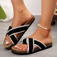 Thumbnail for Contrast Open Toe Platform Sandals