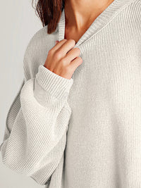 Thumbnail for Double Take Side Slit Round Neck Long Sleeve Sweater