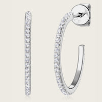 Thumbnail for Inlaid Moissanite 925 Sterling Silver C-Hoop Earrings