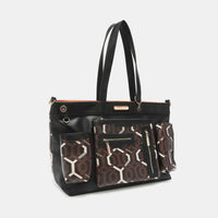 Thumbnail for Nicole Lee USA Geometric Pattern Large Handbag