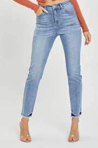 Thumbnail for RISEN Full Size High Rise Frayed Hem Skinny Jeans