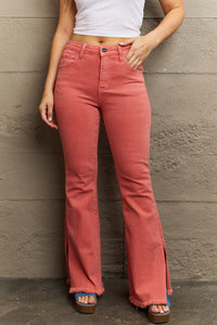 Thumbnail for RISEN Bailey Full Size High Waist Side Slit Flare Jeans