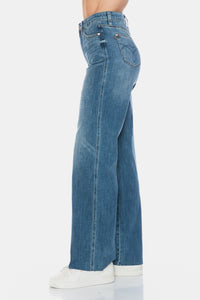 Thumbnail for Judy Blue Full Size Tummy Control Cut Raw Hem Straight Jeans