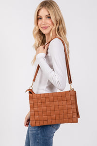 Thumbnail for Fame Faux Leather Basket Weave  Crossbody Bag