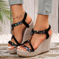 Thumbnail for Braided Strap Wedge Sandals