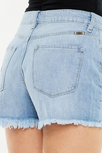 Thumbnail for Kancan Raw Hem Distressed High Waist Denim Shorts