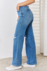 Thumbnail for Judy Blue Full Size High Waist Distressed Straight-Leg Jeans