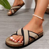 Thumbnail for Contrast Open Toe Platform Sandals