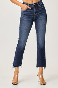 Thumbnail for Risen Full Size Frayed Hem Cropped Straight Jeans