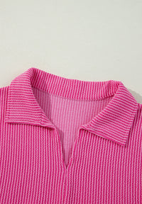 Thumbnail for Texture Collared Neck Long Sleeve Blouse