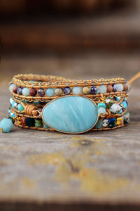 Thumbnail for Handmade Natural Stone Beaded Triple Layer Bracelet