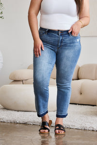 Thumbnail for Judy Blue Full Size Release Hem Cropped Bootcut Jeans