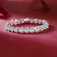 Thumbnail for 24 Carat Moissanite 925 Sterling Silver Heart Bracelet