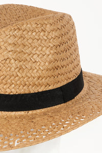 Thumbnail for Fame Basket Weave Straw Sun Hat