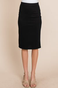 Thumbnail for BOMBOM Elastic Waist Pencil Skirt