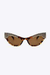 Thumbnail for UV400 Rhinestone Trim Cat-Eye Sunglasses