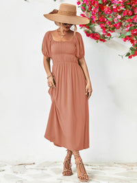 Thumbnail for Off-Shoulder Balloon Sleeve Midi Dress