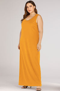 Thumbnail for Plus Size Scoop Neck Maxi Tank Dress