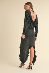 Thumbnail for Mable Backless Asymmetric Ruffle Hem Dress