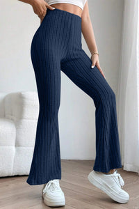 Thumbnail for Basic Bae Full Size Ribbed High Waist Flare Pants