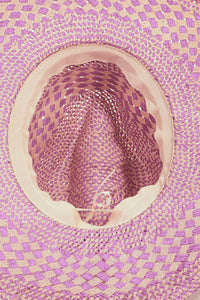 Thumbnail for Fame Checkered Straw Weave Sun Hat