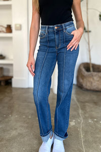 Thumbnail for Judy Blue Full Size High Waist Front Seam Detail Straight Jeans