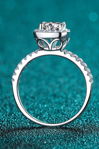 Thumbnail for 2 Carat Moissanite Square Halo Ring