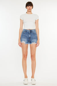 Thumbnail for Kancan Distressed Raw Hem High Waist Denim Shorts