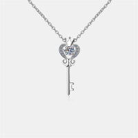 Thumbnail for Key Shape Moissanite 925 Sterling Silver Necklace