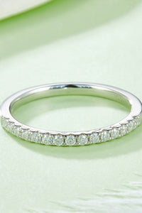 Thumbnail for Moissanite Platinum-Plated Half-Eternity Ring