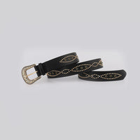 Thumbnail for PU Leather Rhinestone Belt