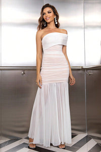 Thumbnail for One-Shoulder Ruched Maxi Dress