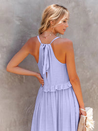 Thumbnail for Ruffled Sleeveless Tiered Maxi Dress with Pockets