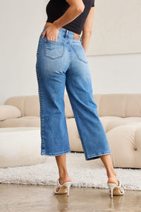 Thumbnail for Judy Blue Full Size Braid Side Detail Wide Leg Jeans