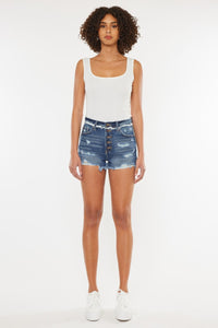 Thumbnail for Kancan Distressed Button Fly Denim Shorts