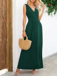 Thumbnail for Surplice Neck Sleeveless Maxi Dress