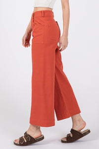 Thumbnail for SAGE + FIG Wide Leg Cropped Pants