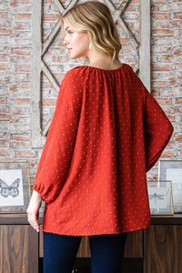 Thumbnail for Heimish Full Size Swiss Dot Off Shoulder Top