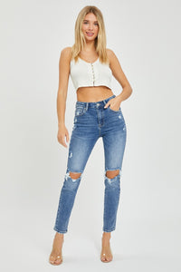 Thumbnail for Risen Full Size High Rise Knee Distressed Skinny Jeans