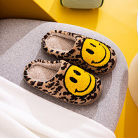 Thumbnail for Melody Smiley Face Leopard Slippers