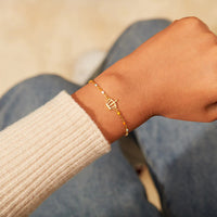 Thumbnail for Crown Shape 18K Gold-Plated Bead Bracelet