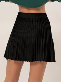 Thumbnail for HYFVE High Waist Knit Pleated Flare Mini Skirt